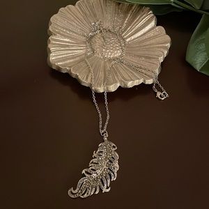 Feather rhinestone necklace.